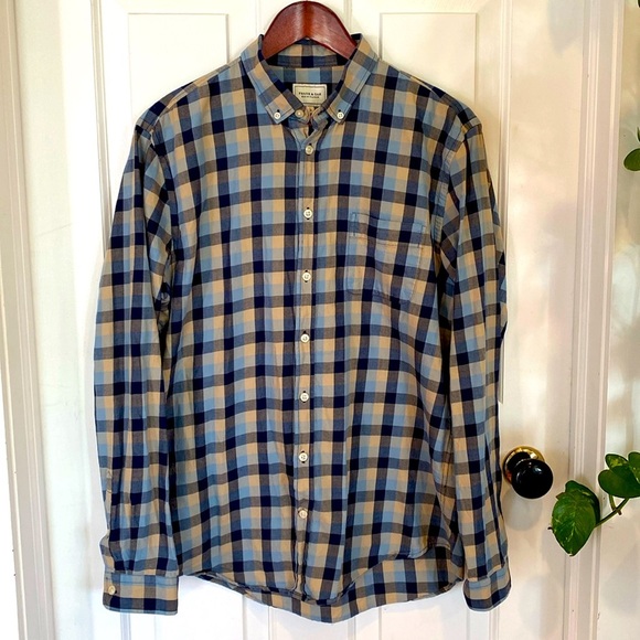 Frank & Oak Men’s Plaid Casual Button Down Preppy Business Caual - Picture 1 of 13